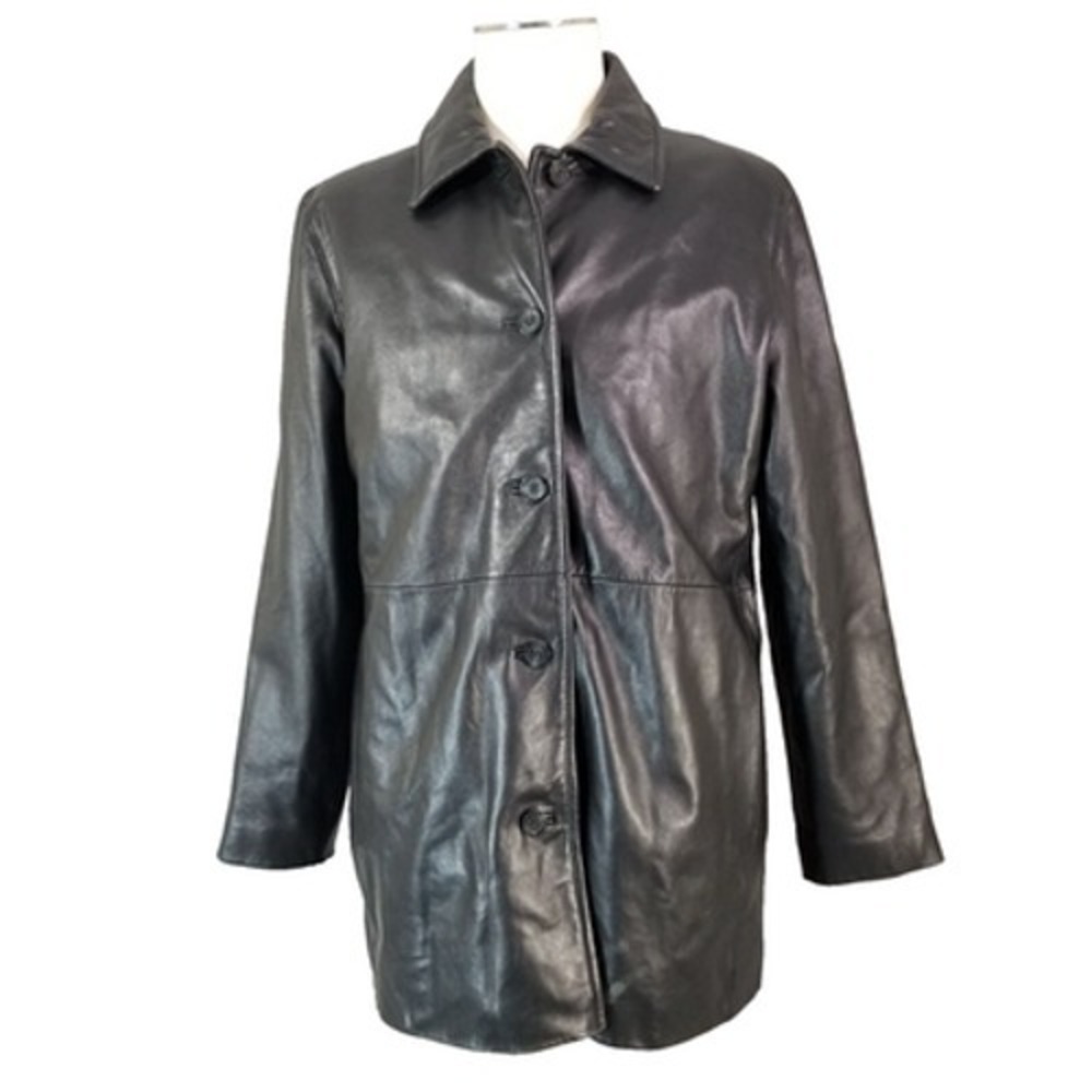 Colebrook & Co. Outerwear Leather Coatβ Jacket Women's XL extra large Black